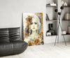 Yellow Rose and Woman Glass Wall Art by Insigneart USA