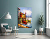 Boats on the Shore Glass Wall Art by Insigneart USA