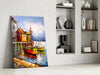 Boats on the Shore Glass Wall Art by Insigneart USA