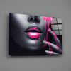 Pink Painted Woman Glass Wall Art by Insigneart USA