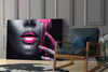 Pink Painted Woman Glass Wall Art by Insigneart USA