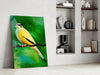 Yellow Vine Bird Glass Wall Art by Insigneart USA