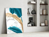 Turquoise Leaves Glass Wall Art by Insigneart USA