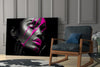 Purple Woman Glass Wall Art by Insigneart USA