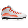 "Orange Cement” Jordan 10 Retro Cleats by Stadium Custom Kicks