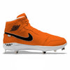 "Orange Force OW" Jordan 1 Retro Cleats by Stadium Custom Kicks