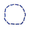 Orbit Iced Out Baseball Bead Necklace | Dark Blue & White