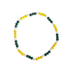 Oso Verde Iced Out Baseball Bead Necklace | Green, Yellow, & White