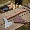 Medieval Norse Bearded Axe with Curved Hardwood Handle by JW SteelCrafts