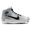 "OW Silver" Jordan 1 Retro Cleats by Stadium Custom Kicks