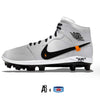 "OW Silver" Jordan 1 Retro Cleats