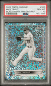 Graded 2022 Topps Chrome Mike Trout #200 Black/White Mini Diamond Refractor Baseball Card PSA 10 Gem Mint