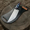 Serbian Utility Knife 9” – Acid Etched Blade with Resin Handle & Leather Sheath by JW SteelCrafts