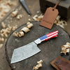 Ko Bunka Damascus Knife Reverse Tanto USA Flag Handle by JW SteelCrafts