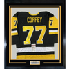 Framed Autographed/Signed Paul Coffey 35x39 Pittsburgh Black Hockey Jersey JSA COA by Hall of Fame Sports Memorabilia