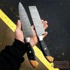 Twisted Damascus 12” Cleaver & 13” Chef Knife – Black Micarta and Olive Wood by JW SteelCrafts