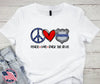 Peace Love Back the Blue – Multi by Carolina Country Bling