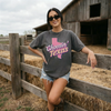 Choosin’ Texas Pink Graphic Tee – Retro Cowgirl Texas Shirt by Hey Jude Graphic Tees