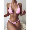 Pink Woman Summer Swimsuit Mini Lace Up Adjustable Bikinis Set Beachwear Top Swimwear Women Swimming Wear Colorful Beach Bathing Suit by Stevvex