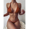 Pink Woman Summer Swimsuit Mini Lace Up Adjustable Bikinis Set Beachwear Top Swimwear Women Swimming Wear Colorful Beach Bathing Suit by Stevvex