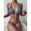 Pink Woman Summer Swimsuit Mini Lace Up Adjustable Bikinis Set Beachwear Top Swimwear Women Swimming Wear Colorful Beach Bathing Suit by Stevvex