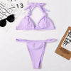 Pink Woman Summer Swimsuit Mini Lace Up Adjustable Bikinis Set Beachwear Top Swimwear Women Swimming Wear Colorful Beach Bathing Suit by Stevvex