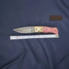 Handmade Damascus Folding Knife – Pink Colored Bone Handle with Brass Bolster | Pocket Knife by JW SteelCrafts