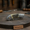 Handmade Damascus Drop Point Folding Knife – American Flag Handle, EDC Pocket Knife by JW SteelCrafts