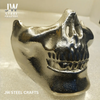 Polished Metal Skull Decor | Handmade Cast Aluminum Skull Sculpture by JW SteelCrafts