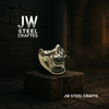 Polished Metal Skull Decor | Handmade Cast Aluminum Skull Sculpture by JW SteelCrafts