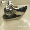 Polished Metal Skull Decor | Handmade Cast Aluminum Skull Sculpture by JW SteelCrafts