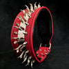 Set collar and leash. spikes & stainless steel, 2.8 inch wide. Made in Europe! by Bestia Dog Gear