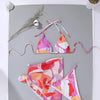Print Swimsuit 3 Piece Mesh Bikini Set Women's Ribbed Floral Bikini Set Tie Side Swimsuit Cover Ups Daisy Butterfly Print Three Piece Bikini Swimwear Triangle Micro Bikini String Halter Swimwear Women Low Waist Bathing Suit by Stevvex