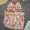 Print Swimsuit 3 Piece Mesh Bikini Set Women's Ribbed Floral Bikini Set Tie Side Swimsuit Cover Ups Daisy Butterfly Print Three Piece Bikini Swimwear Triangle Micro Bikini String Halter Swimwear Women Low Waist Bathing Suit by Stevvex