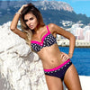 Print Swimwear Women Bikini Solid Push Up Swimsuit Female Bikini Set Beachwear Bathing Suit Swimming High Waist Swimsuits With Boy Shorts Triangle Top Stripes Halter Bikini Two Piece Bathing Suits by Stevvex
