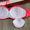 Bikini Solid Strappy Bandage Bikinis Set White Push Up Bikini Swimwear Swimsuit Bathing Suit Women's Ribbed Tie Bikini Adjustable Lace Up Bottom String Women Swimsuit by Stevvex