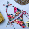 Beautiful Multicolored Women High Waist Bikini Swimwear Women Halter Push Up Bikini Set Swimsuit Women's Flower Print Bikini High Waist Beach Swimsuits Sporty Two Piece Bathing Suit Female Beach Wear Bathing Suit by Stevvex
