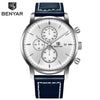 Business Watch Men Fashion Waterproof Military Chronograph Sport Quartz Wristwatch Leather Bracelet by Stevvex