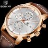 Business Watch Men Fashion Waterproof Military Chronograph Sport Quartz Wristwatch Leather Bracelet by Stevvex
