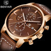 Business Watch Men Fashion Waterproof Military Chronograph Sport Quartz Wristwatch Leather Bracelet by Stevvex