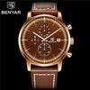 Business Watch Men Fashion Waterproof Military Chronograph Sport Quartz Wristwatch Leather Bracelet by Stevvex