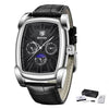 Square Luxury Mens Watch Analog Waterproof Quartz Sport Stylish Leather Strap Wrist Watch Business Design For Men by Stevvex