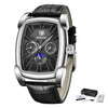 Square Luxury Mens Watch Analog Waterproof Quartz Sport Stylish Leather Strap Wrist Watch Business Design For Men by Stevvex