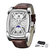 Square Luxury Mens Watch Analog Waterproof Quartz Sport Stylish Leather Strap Wrist Watch Business Design For Men by Stevvex
