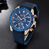 2021 Blue Men Watch Luxury Design Watches Silicone Band Male Wrist Watches Men's Chronograph Round Watch by Stevvex