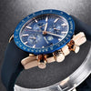 2021 Blue Men Watch Luxury Design Watches Silicone Band Male Wrist Watches Men's Chronograph Round Watch by Stevvex