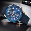 2021 Blue Men Watch Luxury Design Watches Silicone Band Male Wrist Watches Men's Chronograph Round Watch by Stevvex