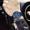 2021 Blue Men Watch Luxury Design Watches Silicone Band Male Wrist Watches Men's Chronograph Round Watch by Stevvex