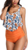 Women High Waist Bikini Plus Size Swimwear Summer Swimsuit Beach Bathing Suit Ruffle Bikini Floral Printed Ruffle High Waist Bikini Set Women's Tummy Control Bathing Suit Swimsuit Flounce Peplum by Stevvex
