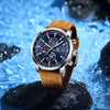 Stylish Wrist Watch For Men Genuine Leather Strap Watch Perfect Quartz Movement And Scratch Resistant Analog Chronograph Business Watches by Stevvex